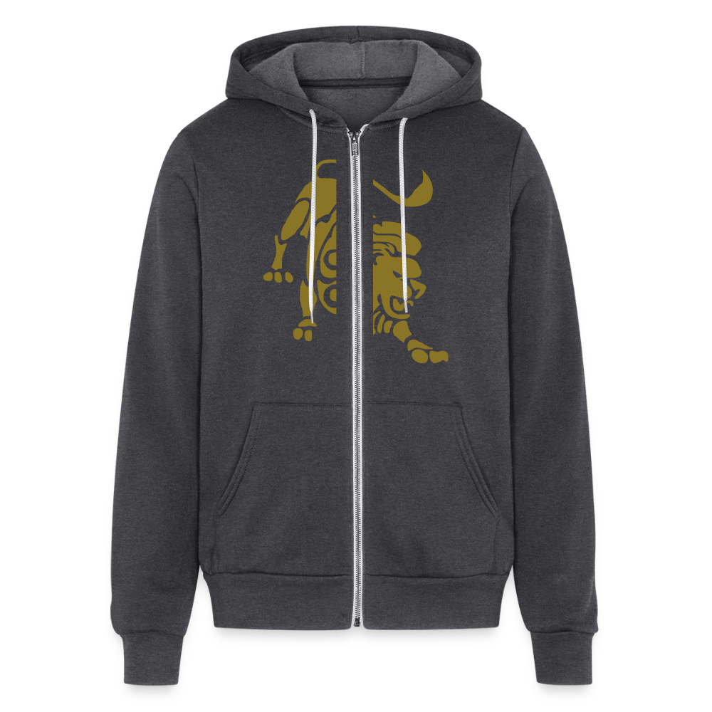 Gold Roaring Lion Unisex Hoodie - charcoal grey