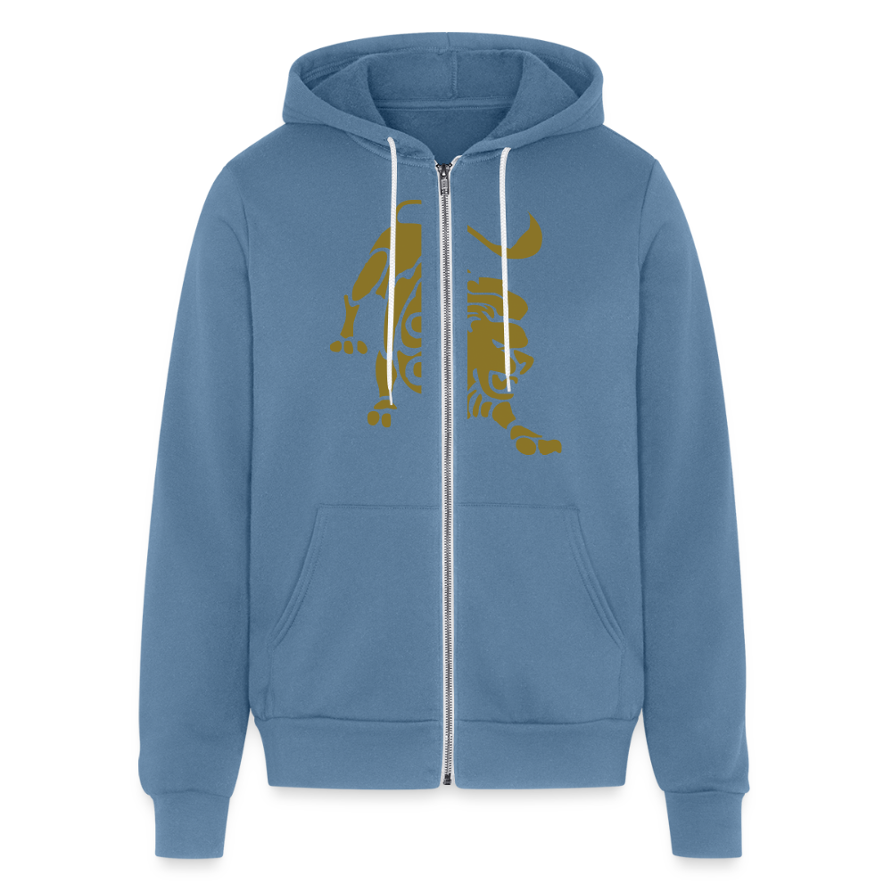 Gold Roaring Lion Unisex Hoodie - steel blue