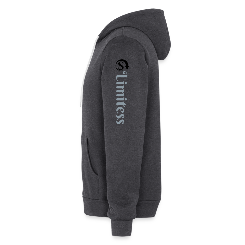 Roaring Lion Unisex Full Zip Hoodie - charcoal grey