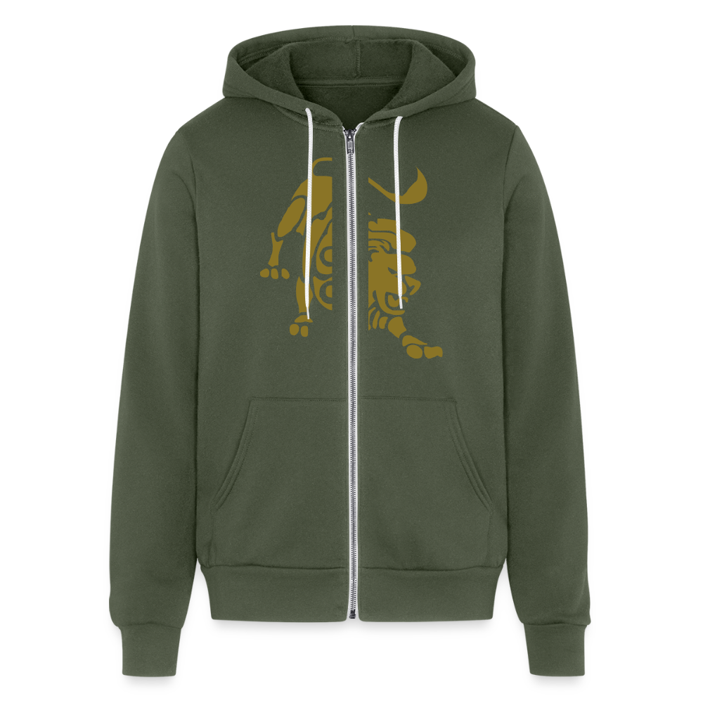 Gold Roaring Lion Unisex Hoodie - military green