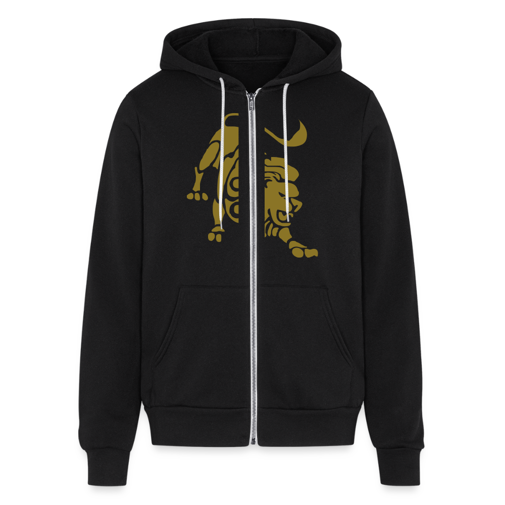 Gold Roaring Lion Unisex Hoodie - black