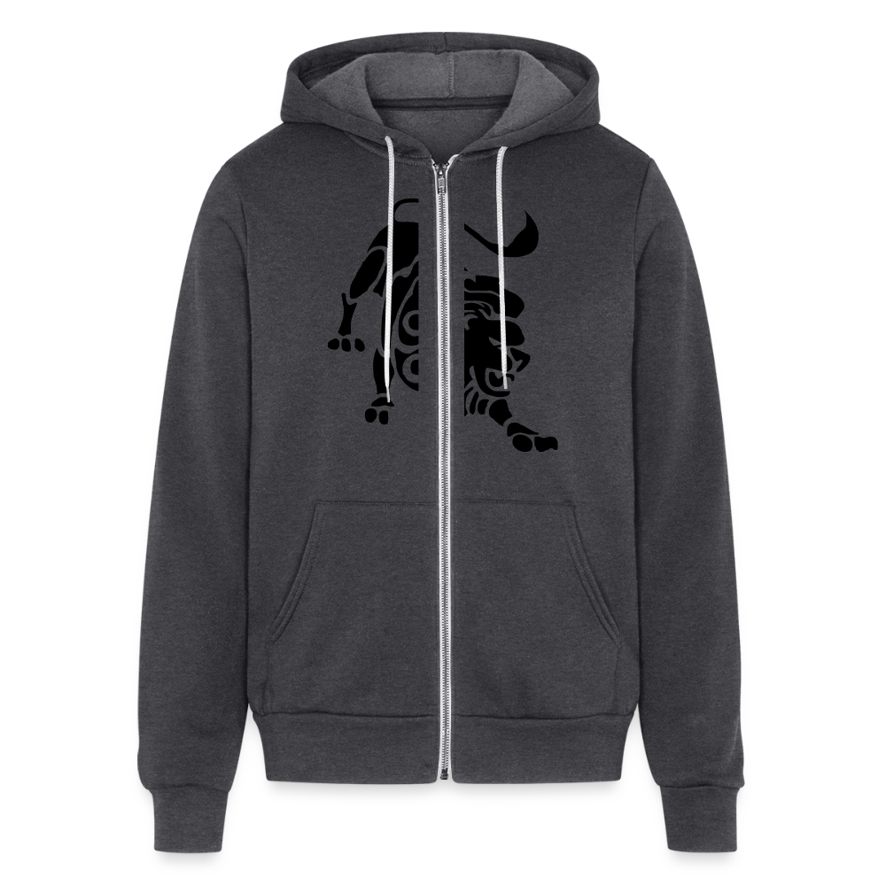 Roaring Lion Unisex Full Zip Hoodie - charcoal grey
