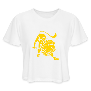Roaring Lion “Yellow Lion” Cropped T-Shirt - white