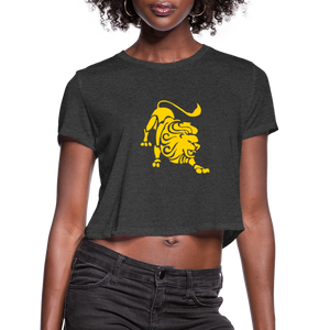 Roaring Lion “Yellow Lion” Cropped T-Shirt - deep heather