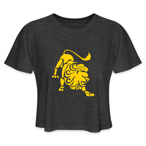 Roaring Lion “Yellow Lion” Cropped T-Shirt - deep heather