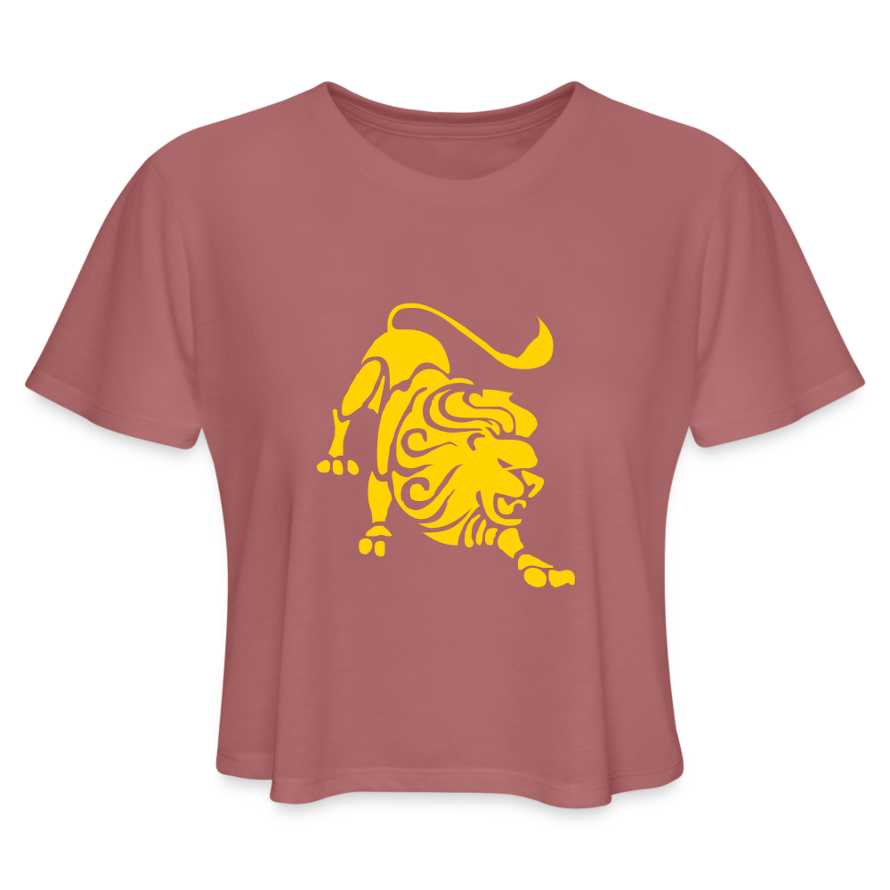 Roaring Lion “Yellow Lion” Cropped T-Shirt - mauve