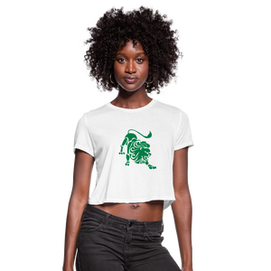 Roaring Lion “Green Lion” Cropped T-Shirt - white