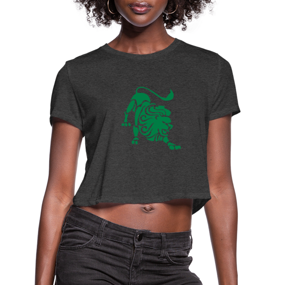 Roaring Lion “Green Lion” Cropped T-Shirt - deep heather