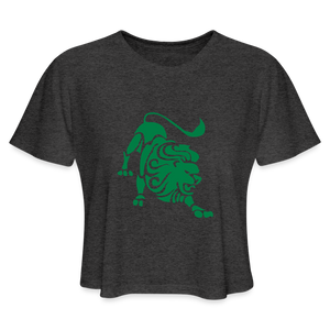 Roaring Lion “Green Lion” Cropped T-Shirt - deep heather