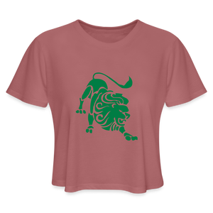 Roaring Lion “Green Lion” Cropped T-Shirt - mauve