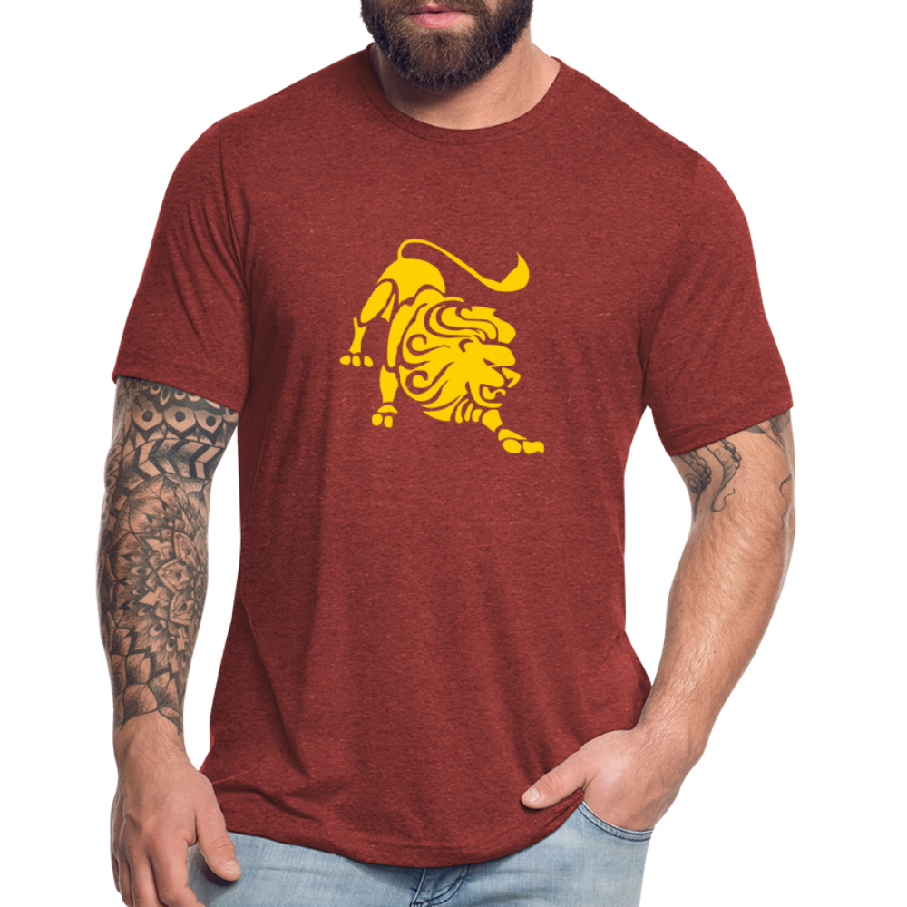 Roaring Lion Yellow Unisex T-Shirt - heather cranberry