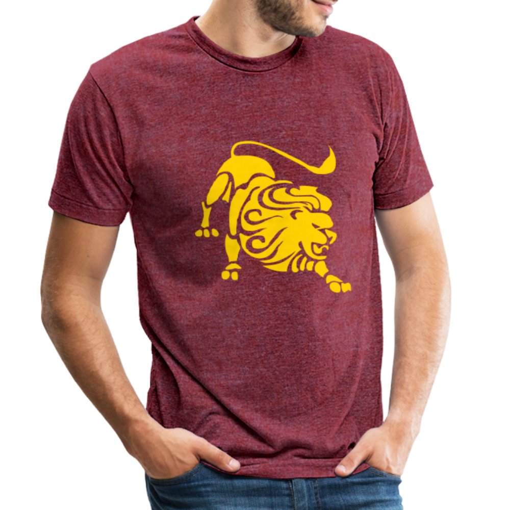 Roaring Lion Yellow Unisex T-Shirt - heather cranberry